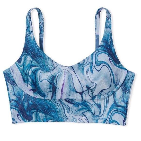 Victoria’s Secret Allegro Lightweight Medium Impact Lined sport bra blue marble - Picture 2 of 7